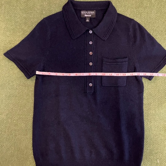 Banana Republic Navy Short Sleeve Wool Polo - Picture 1 of 3